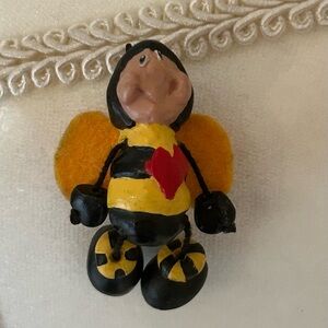 Honey Bumble bee Pin Brooch Beekeeper Jewelry Hand made Painted